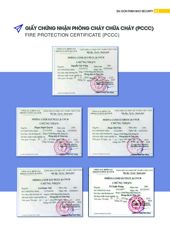 Chứng nhận phòng cháy chữa cháy - Dịch Vụ Bảo Vệ Sài Gòn Thiên Bảo - Công Ty Cổ Phần Dịch Vụ Bảo Vệ Sài Gòn Thiên Bảo
